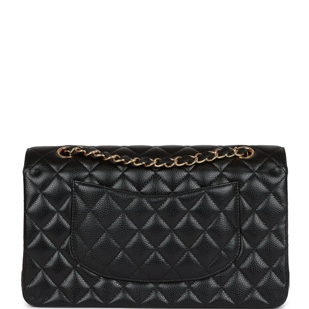 Chanel Medium Classic Double Flap Bag Black Caviar Gold Hardware | Lady ...