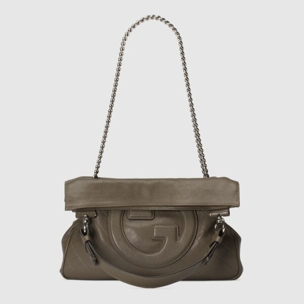 GUCCI BLONDIE SMALL TOTE BAG in olive green.