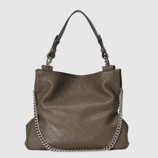 GUCCI BLONDIE SMALL TOTE BAG in olive green.