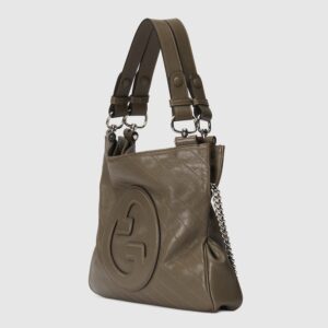 The GUCCI BLONDIE SMALL TOTE BAG in olive green.