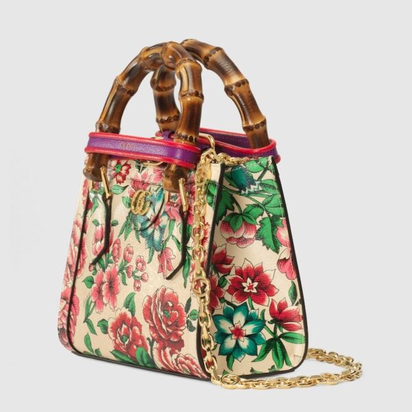 GUCCI DIANA MINI TOTE BAG's floral mini bag with bamboo handles.