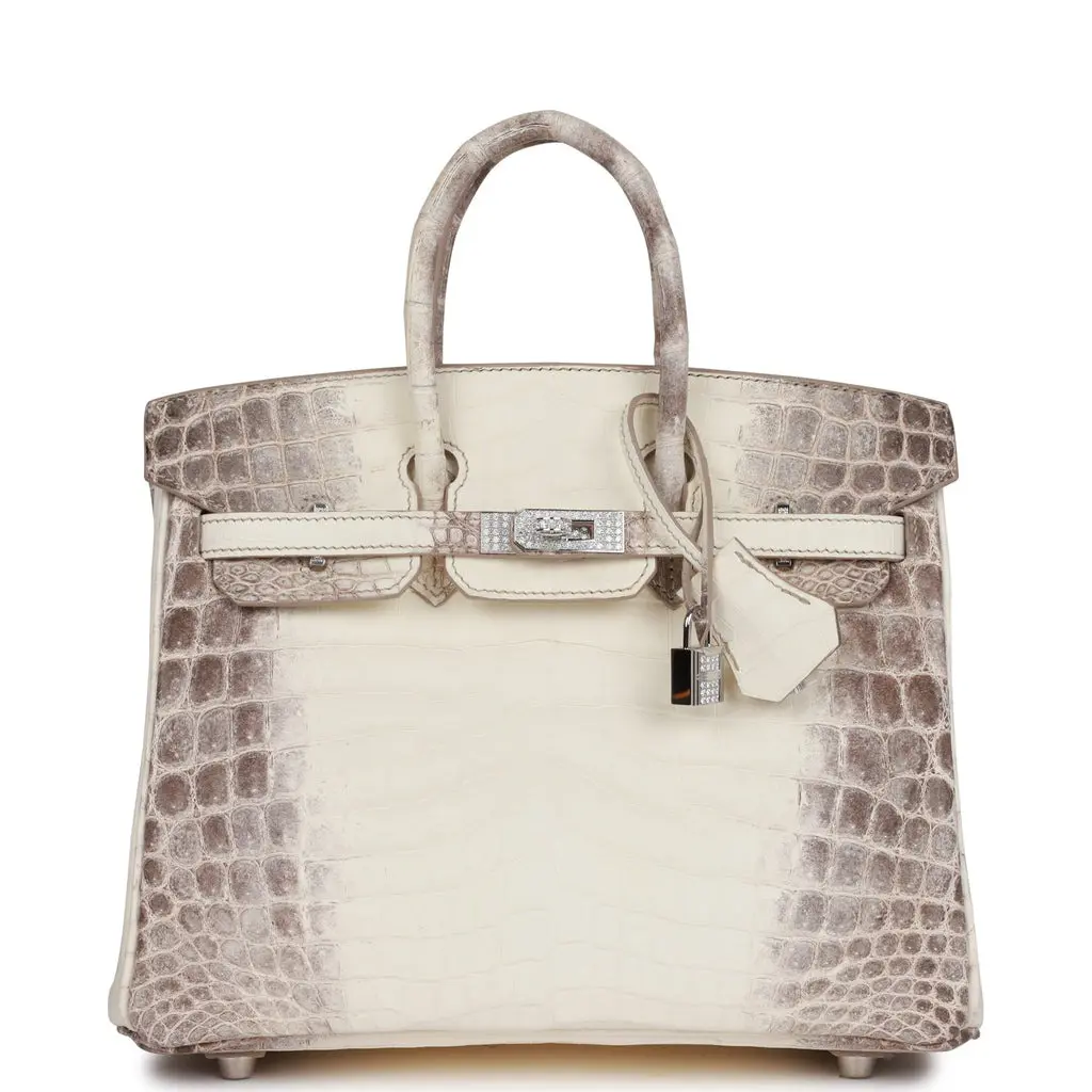 Hermès Birkin 25 Himalaya Niloticus Crocodile Diamond Encrusted Hardware