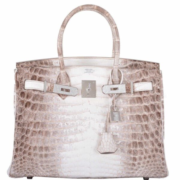 Hermès Birkin 30 Matte Himalayan Niloticus Crocodile with Diamonds & White Gold Hardware