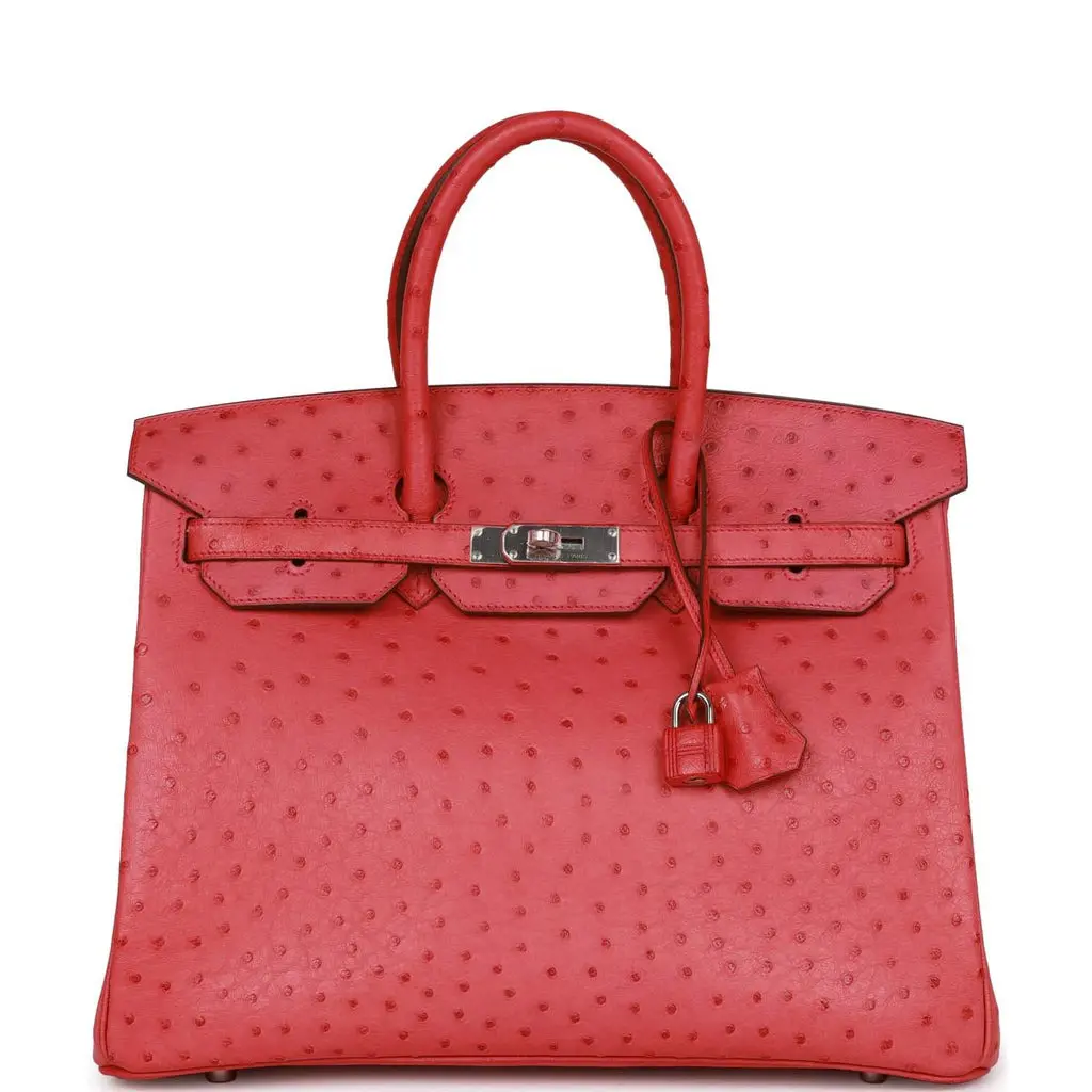 Hermès Birkin 35 Bougainvillea Ostrich Palladium Hardware