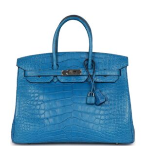 Hermès Birkin 35 Mykonos Matte Alligator Palladium Hardware