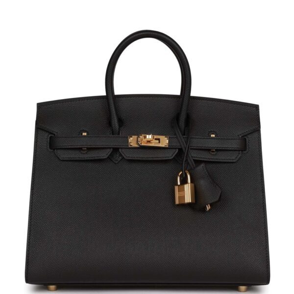 Hermès Birkin Sellier 25 Black Epsom Gold Hardware