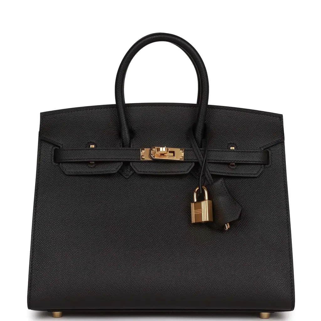 Hermès Birkin Sellier 25 Black Epsom Gold Hardware