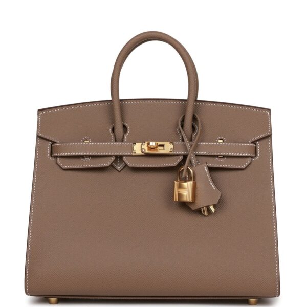 Hermès Birkin Sellier 25 Etoupe Epsom Gold Hardware