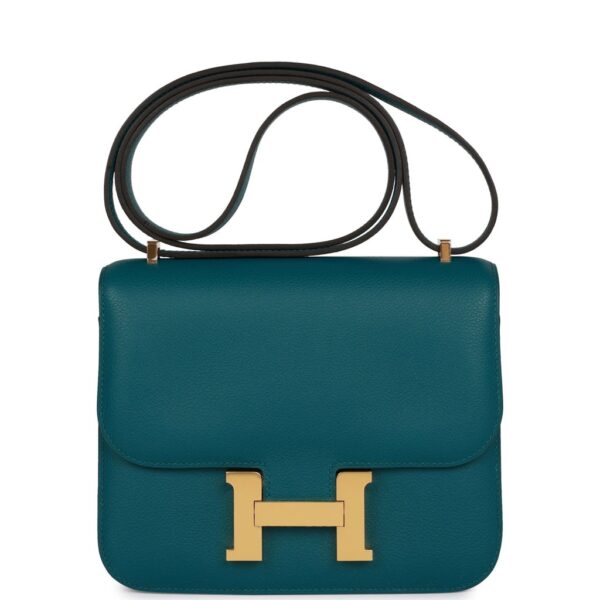 Hermès Constance 18 Vert Bosphore Evercolor Gold Hardware