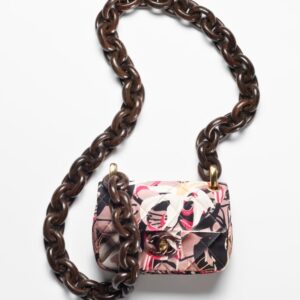 Chanel's MINI FLAP BAG with a floral print.